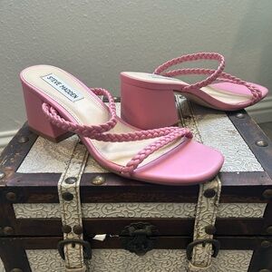 Steve Madden Pink Braided Block Heels